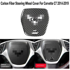 For Corvette C7 2014-2020 Carbon Fiber Grain Steering Wheel Cover Stiker 1pcs picture