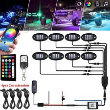 8x RGB LED Rock Light Kit For Off-Road Underglow Foot Wheel Well Light Truck ATV picture