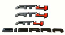 4X Matte Black Red AT4 Overlay Emblem Kits Sierra Fit 2019-2022 GMC Sierra 1500 picture