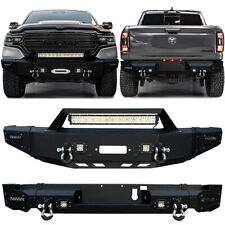 Vijay For 2019-2024 Dodge Ram 1500 Front and Rear Bumper w/ LED Lights&D-rings picture