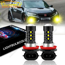 For Honda Accord Civic 2006-2019  H11 Fog Light Projector Lens Yellow LED Bulbs picture