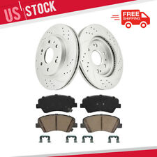 280mm Front Drilled Rotors Brake Pads for Hyundai Elantra Veloster Kia Forte picture