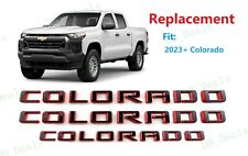 3PCS Gloss Black Red Door Rear Colorado Emblems Letters Badges 2023+ Colorado picture