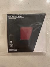 OEM Genuine PORSCHE Embossed Crest Red Leather key case Macan 911 Cayenne Cayman picture