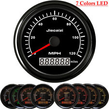 85mm Black GPS Speedometer Odometer 0-120MPH For Auto Marine Truck 7 Colors LED picture
