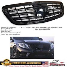 S65 Grille S-Class S550 S63 All Black Glossy AMG Maybach 2014-2020 Without ACC picture