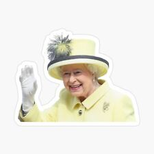 Queen Elizabeth Waving - Window Decal, Sticker Vinyl Waterproof Sticker 3