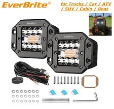 EverBrite 2-PK Led Light Pods 48W 6 Modes Off Road Fog Driving Light Flush Mount picture