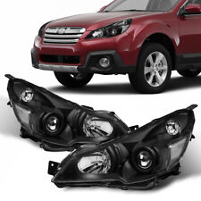 Pair Black Front Lamps Headlights Assembly For 2010-2014 Subaru Legacy Outback picture