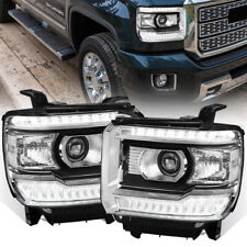 Black OE Style LED DRL Head Lights Lamps For 2014-2018 GMC Sierra 1500 2500 3500 picture
