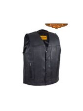 Mens Classic Motorcycle Club Vest With Gun Pockets picture