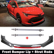 Carbon Fiber Front Bumper Lip Splitter +Strut Rods For Toyota Corolla Hatchback picture