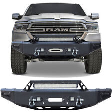Fits 2019-2024 Dodge Ram 1500 Front Bumper Black Steel with 4xLED Lights&D-Ring picture