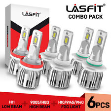 6PCS LASFIT 9005 H11 LED Headlight + H10 9145 Fog Light for Ford F150 2015-2023 picture