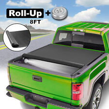 8FT Roll Up Truck Bed Tonneau Cover w/ LED For 09-14 Ford F150 F-150 Waterproof picture