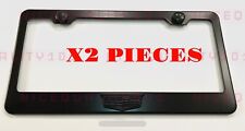 2x 3D Cadillac Stainless Steel Metal Black License Plate Frame Holder picture