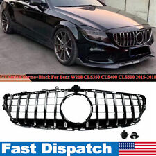 For 2015-2018 Mercedes Benz W218 GT Style Chrome+Black Front Bumper Grille Grill picture