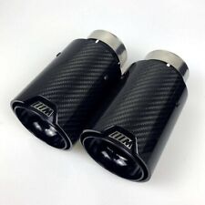 2PCS Glossy Black Carbon Fiber Exhaust Tip For M Performance BMW Universal Pipes picture