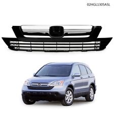 Fit For Honda CRV CR-V 2007-2009 Upper + Lower Grill Chrome Front Bumper Grill picture