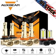 AUXBEAM 9005+H11+H11 LED Headlight Kit Fog Light Bulb High Low Beam 6000K CANBUS picture