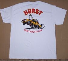 Hurst Hemi Under Glass T-Shirt Shifter Plymouth Barracuda Cuda Mopar NHRA  picture