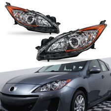 Pair Chrome Headlight Front lamps Clear Lens For 2010-2013 Mazda 3 picture