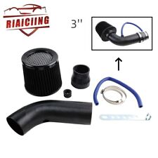 Car Cold Air Intake Filter 3'' Power Flow Hose Induction Pipe Kit Aluminum 76mm picture
