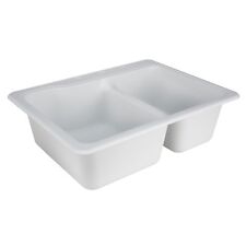 RV Sink 25 X 19 Composite Sink White Hydrophobic Coating Double Basin picture