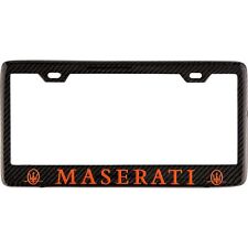 Maserati Red Lettering Real Carbon Fiber License Plate Frame picture