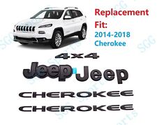 5pcs Jeep Cherokee 4x4 Front Rear Door Matte Black Replacement Emblem 2014-2018 picture