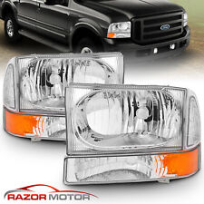 For 99-04 F250/F350/F450/F550 Super Duty/00-04 Ford Excursion Chrome Headlights picture