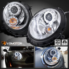 Fits 2007-2013 Mini Cooper S Clear LED Halo Projector Headlights Signal Lamp L+R picture
