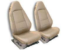 IGGEE S.LEATHER CUSTOM FIT FRONT SEAT COVERS FOR BMW Z3 1996-2002 BEIGE picture