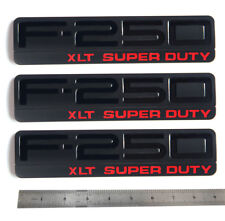 3x OEM Black F250 XLT Super Duty Side Fender Emblems for fits F-250 XLT F Red picture