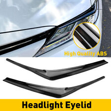 FOR TOYOTA CAMRY SE XSE 2018-2022 GLOSSY BLACK HEADLIGHT EYELID COVER EYEBROWS picture