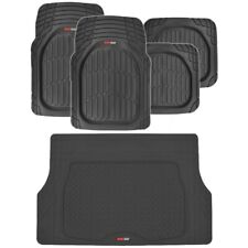 5pc All Weather Floor Mats & Cargo Set - Black Tough Rubber MOTORTREND Deep Dish picture
