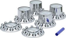 Chrome Hub Cover Semi Truck Wheel Kit Axle Cover 33mm Lug Front & Rear Complete picture