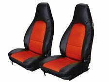 PORSCHE BOXSTER 1997-2004 BLACK/RED IGGEE CUSTOM MADE FIT FULL SET SEAT COVER picture