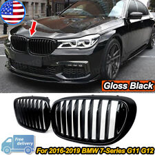 2X Front 740i 750i Kidney Grille Gloss Black For 2016-2019 BMW 7-Series G11 G12 picture