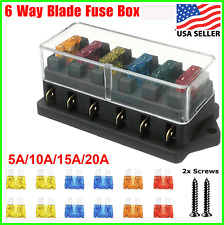 Blade Fuse Box Block Holder 12-24V 6 Way Car Boat Power Distribution Panel Board picture