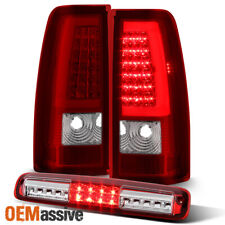 Fit 99-02 Chevy Silverado 99-06 GMC Sierra Red LED Tail Lights + 3rd Brake Light picture
