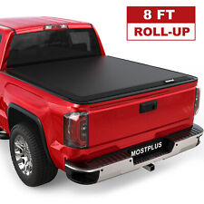 8FT Roll Up Bed Tonneau Cover w/ LED For 1988-2007 Chevy Silverado GMC Sierra picture