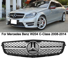  Black Chrome AMG Grill For Mercedes-Benz W204 C250 C300 C350 2008-2014 W/Emblem picture