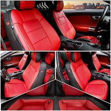Red Rain Red and Black Mustang Seat Covers Customized Ford Mustang 10Pcs picture