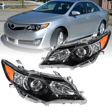 Pair Black Projector Headlights For 2012 2013 2014 Toyota Camry Front Lamps picture