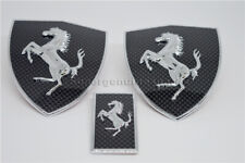Ferrari Carbon Fiber Fender Shield & Front Bonnect badge Emblem Kit New picture