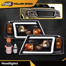 Fit For 04-08 Ford F-150/Mark LT LED DRL Projector Headlight/lamps Chrome/Amber picture
