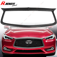 For 2017-2022 Infiniti Q60 Carbon Style Front Grill Outline Trim Cover Overlay picture