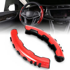 2X Carbon Fiber Red Universal Car Steering Wheel Booster Cover NonSlip Accessory picture