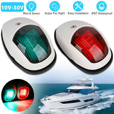Pair Red & Green 8 LED Navigation Lights Marine Bow Light Lamp for Boat Pontoon picture